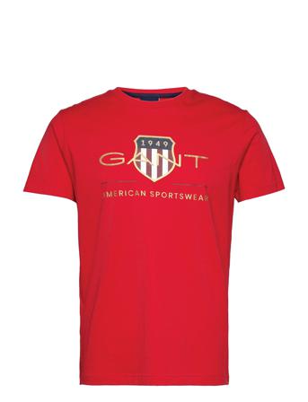 D2. Archive Shield Ss T-Shirt T-shirt Rød GANT
