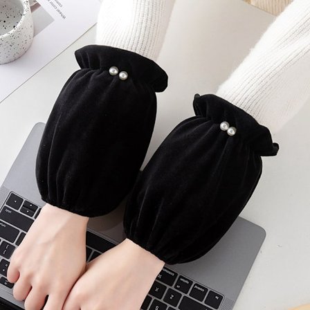 Hushålls röd anti-fläck ärmset för höst och vinter, flanell kortärmad huvud, student barn ärm, vuxen anti-smuts hand ärm, kvinnlig