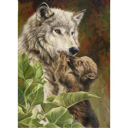 30x40cm, Ulv 5d diamantmalet rhinestones broderi lærred(A)