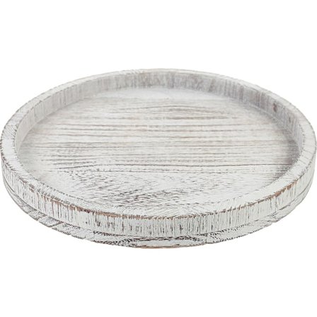 Kynttiläalustan tarjotin pyöreä puinen tarjotin maalaistalon pöydän keskipiste rustiikkinen puinen tarjotin