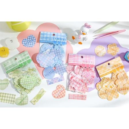 Scrapbook-klistremerker 4 pakker, 40 stykker hver for søppel, vannflasker, bærbare datamaskiner, belagt papir estetiske dekorative klistremerker 