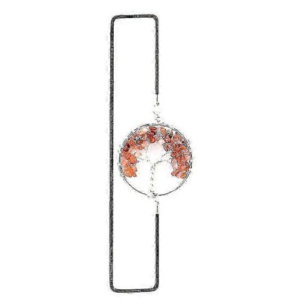 2 kpl Antiikkisia kirjanmerkkejä, 7 Chakra Healing Crystals Elämänpuu Joustava nauha Kirjanmerkki punainen