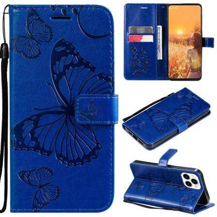 Fjärilar Plånboksfodral Iphone 13 Pro - Blå Blå