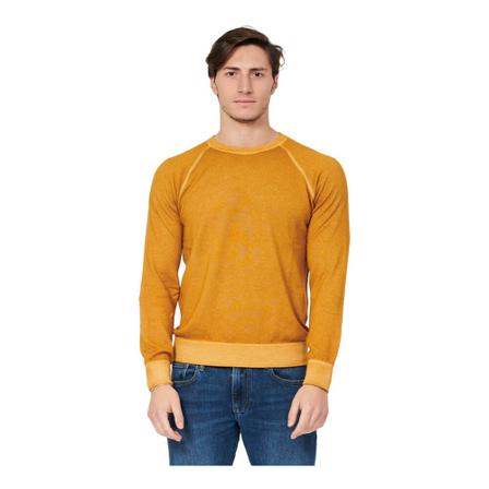 Gran Sasso Round-neck Strik Gul, Herre Strik, Størrelse: M