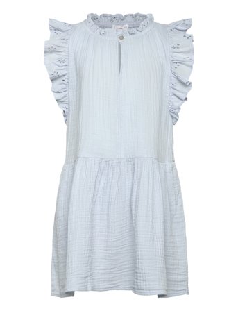 Frills Embroidered Dress Blue Mango