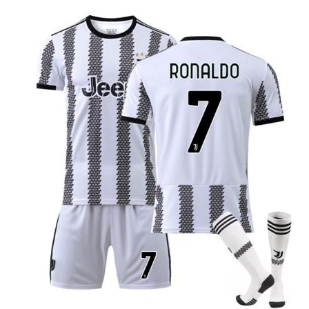 Ny Säsong 22-23 Juventus Hemma Barn Vuxna Fotbollströja Kostym Ronaldo 7 20 (110-120cm)