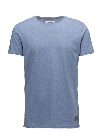 Mouliné O-Neck Tee S/S T-shirts Short-sleeved Blå Lindbergh