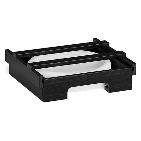 10-tums Papperstallrikshållare, Bambuhållare för Tallrikar Under Skåp, Vertikal Tallrikshållare för Köksbänk B