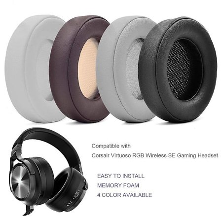 Vaihtokorvatyynyt Corsair Virtuoso Rgb Wireless Se -pelikuulokkeille Pehmeä vaahto korvatyynyt Korkealaatuiset