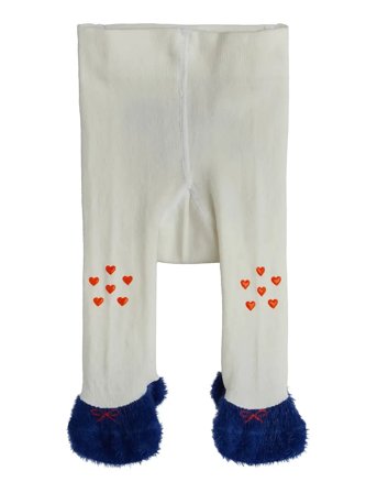 Mini Rodini Doggie Anti-Slip Baby Tights - White - 68/74
