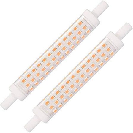 R7S LED 118mm 10W R7s LED Lineær Lampe 118mm 10W Varmhvit 3000K R7S J118 Ikke dimbar Sokkel, 15mm x 118mm, 230V AC, 1200lm 2-pakning