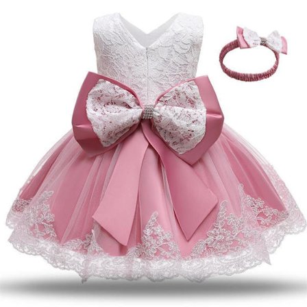 Princess party dresses with Bow and Headband