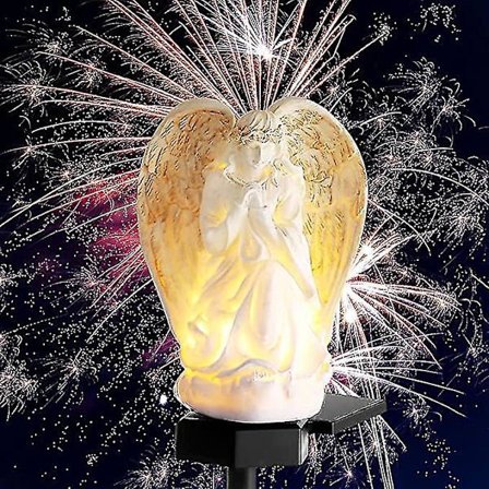 Solcellslampa för utomhus, vattentät, för innergård, golvlampa, ängel, trädgårdslandskapsdekoration, LED-lampa, vattentät gräsmatta