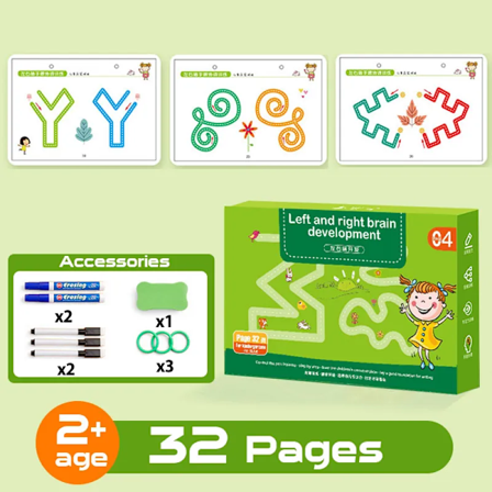 Barn montessori tegning leketøy penn kontroll trening farge form mattematikk match spill sett