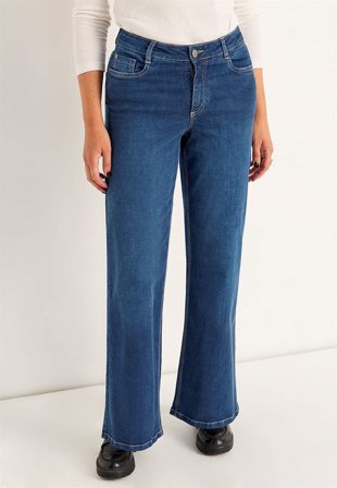 Cellbes of Sweden - Brede jeans med høj talje Renata i mellemblå denim til damer i størrelse 34