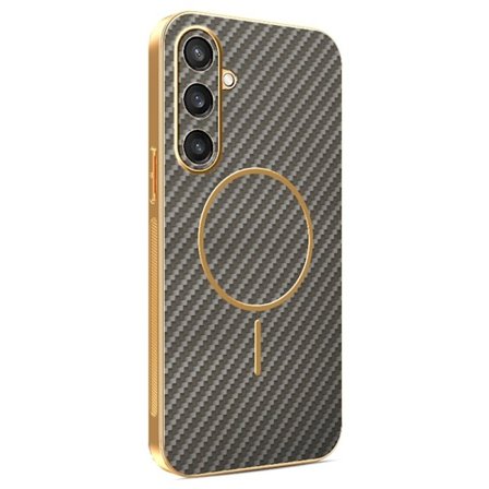 Mobilskal till Samsung Galaxy S26 Kolfiber Texturerad TPU - Brun