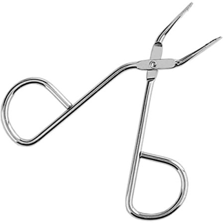 Profesjonelle saks håndtak øyenbryn pinsett (sølv), skrå