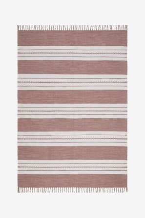 KM Home - Bomuldstæppe Sund - Rosa - Bomulds- & kludetæpper - 140X200 - Fra Homeroom