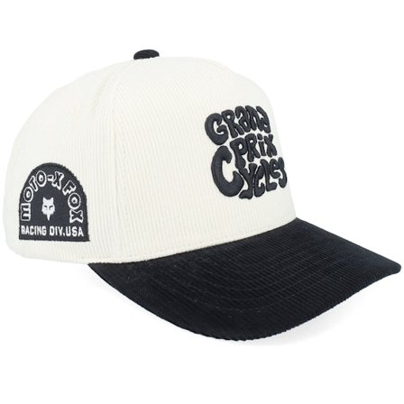 Fox - Wit adjustable Cap - Circa 74 Corduroy Hat Off White/Black A-Frame Adjustable @ Hatstore