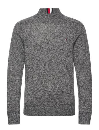 Multi Htr Merino Mock Nk Strikkegenser M. Rund Krage Grå Tommy Hilfiger*Betinget Tilbud