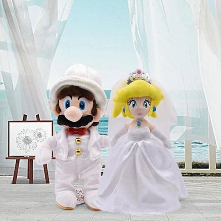 2 Super Mario bröllop bröllop peach gosedjur plyschdjur anime plyschfigur set KLB
