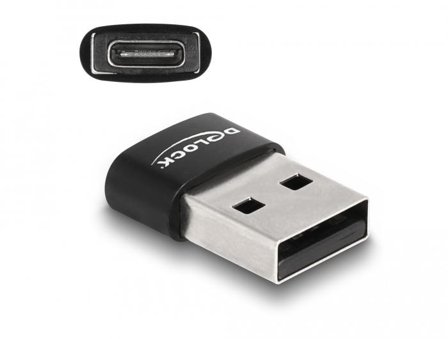 Delock USB 2.0 Adapter USB Type-A male to USB Type-C female black