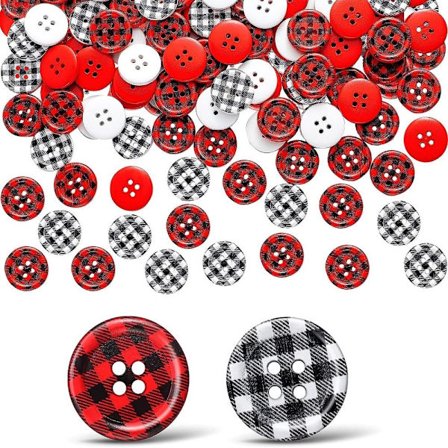 Juletræ knapper Buffalo Plaid syning knapper