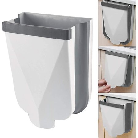 Foldable Kitchen Waste Bin, Wall Mounted Trash Can, 6L