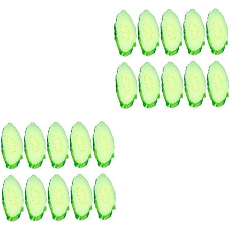 20 st dekorationsrekvisita falska minidekorationsutställning faux naturtrogna simulerade modeller små simulering kök barn skivor fotografering gurka 