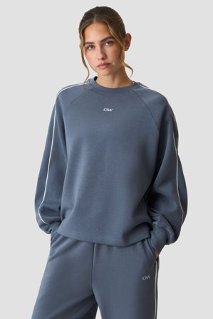 ICANIWILL - Contrast Crewneck Misty Blue - Dames - sportkleding van ICIW