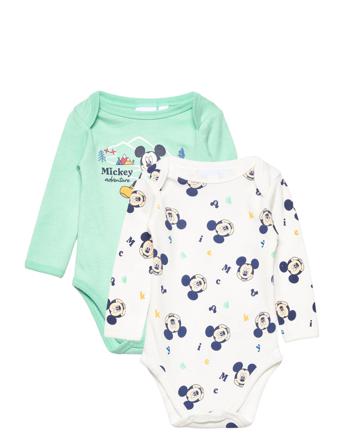 Lot Of 2 Bodies Bodies Long-sleeved Multi/mønstret Mickey Mouse