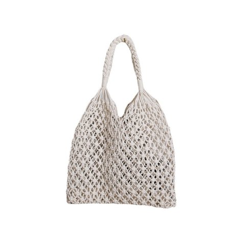 1 Stykke Hul Uforet Halmveske Avslappet Kvinne Skulderveske Mesh