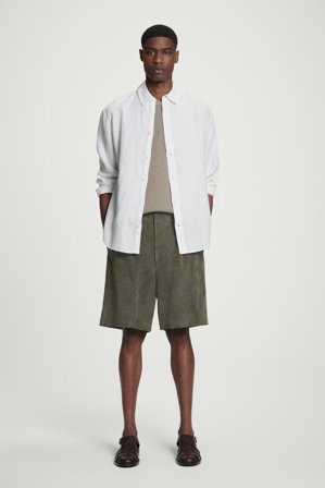 COS Men's Tailored Suede Shorts in Green