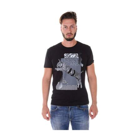 Versace Jeans Couture, T-shirt Zwart, Heren, Maat:L