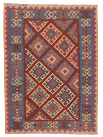 Orientalsk Kelim Ghashghai Tæppe 179X241 Mørkerød/Brun Persien/Iran Carpetvista