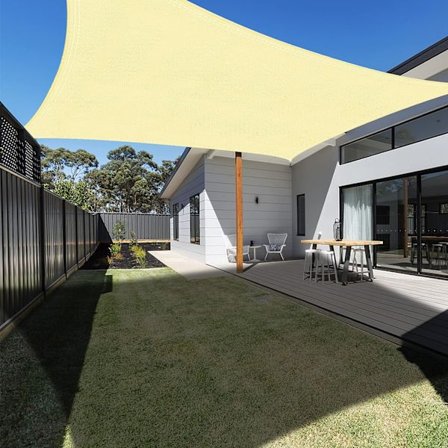 Rektangulär Solsegel 3x4m (off-white), Vattentät Markis UV