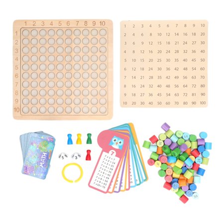 3-in-1 kertotaulu puinen opettavainen matematiikkalelu laskemiseen, aivojen kehitykseen, varhaiseen oppimiseen