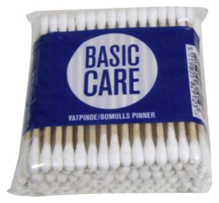 Basic Care Vatpinde med Træpind 100 stk., Skincare, Vat & Vatpinde, Vatpinde
