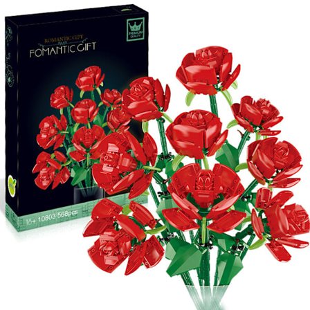 Kompatibel med LE_GO 10280 Byggeklosser - Blomsterbukett, Blomster, Roser, Puslespill, Leke, Valentinsdagsgave
