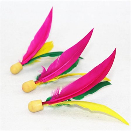 10 STK Farverige fjerbolde Feather Badminton Høj elastik