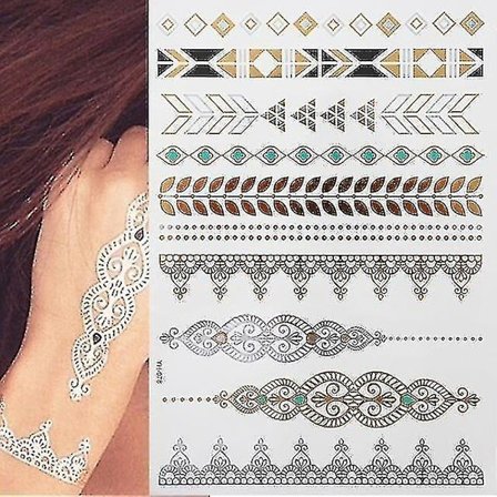 Flash Metallic Waterproof Tattoo Gold ,silver - Women Fashion Design Temporary