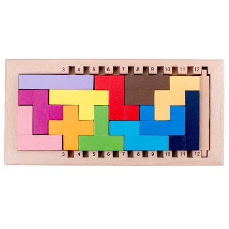 Trätangram-palapeli - 3D Tetris -kuviopeli - Aikuisille ja lapsille - Alle 100 osaa