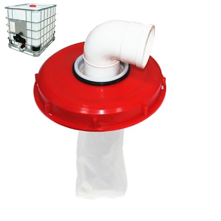 Tvättbart nylon IBC-filter med lock för IBC-regnvattentank 1000 liter 245 mm nlfelt (DN225)