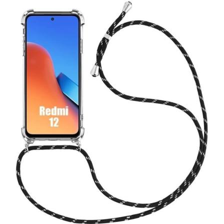 Skulderremscover til Xiaomi Redmi 12 5G-4G (ikke til Redmi Note 12) Stødsikker forstærket beskyttelse - sort Transparent, svart