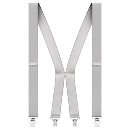 Solide Lysegrå Clip-on Bukseseler for menn - Bukseseler med klyper