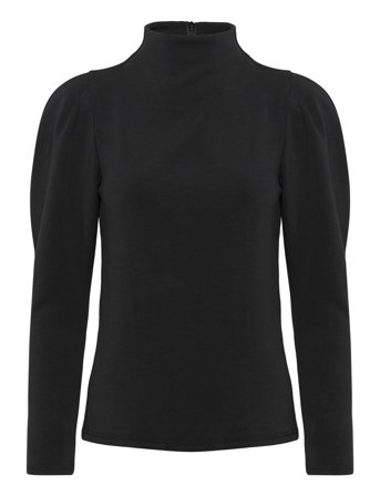 Slffenja Ls T-Neck Top B Noos Black Selected