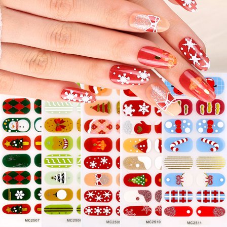 5 Jule Negleklistremerker, Gel Negledekaler uten Baking til Jul