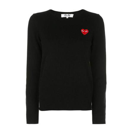 Comme des Garçons, Round-neck Knitwear Zwart, Dames, Maat:L