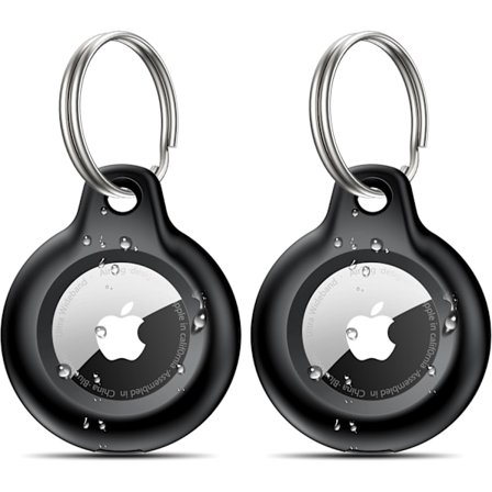2-pak IPX8 Vandtæt Airtag Nøglering med Airtag Holder Etui, Fuld Krops Stødsikker, Ridsefast Dækning Air tag til