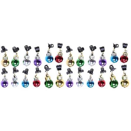 36 stk Klipp Skjegg Glans Julebølge Julepynt Skjeggpynt Jule Skjeggklokker S 24 pcs